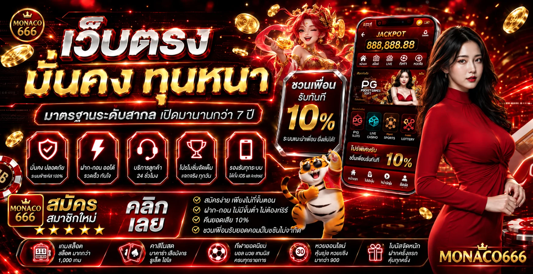 สล็อตออนไลน์ MONACO666 พร้อมเกมและค่ายยอดนิยม